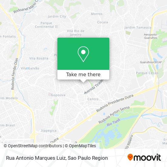 Mapa Rua Antonio Marques Luiz