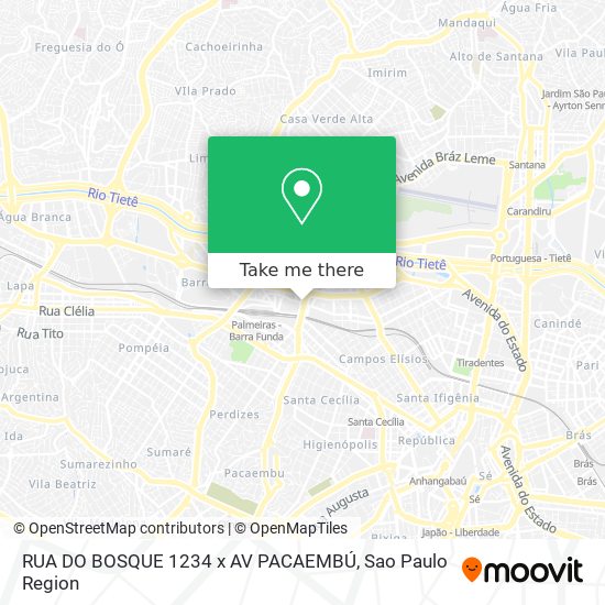 RUA DO BOSQUE 1234 x AV PACAEMBÚ map