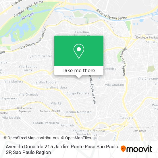 Mapa Avenida Dona Ida  215   Jardim Ponte Rasa   São Paulo   SP