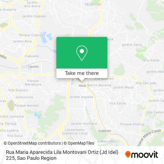 Mapa Rua Maria Aparecida Lila Montovani Ortiz (Jd Idel) 225