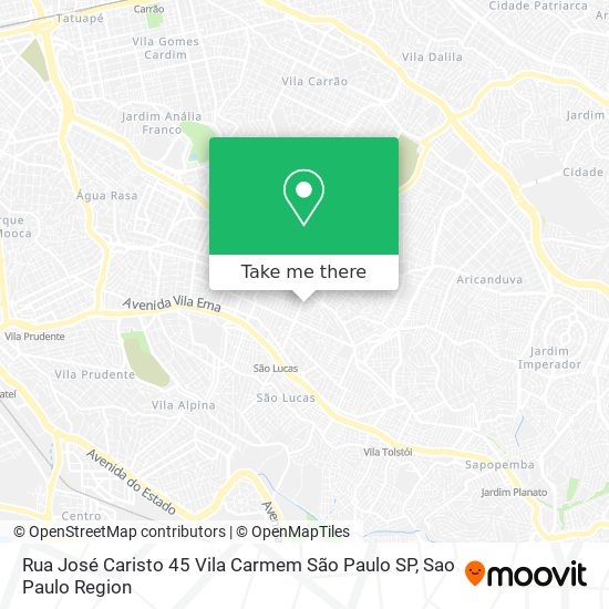 Mapa Rua José Caristo  45   Vila Carmem   São Paulo   SP