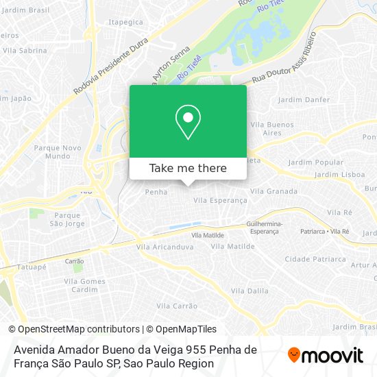 Avenida Amador Bueno da Veiga  955   Penha de França   São Paulo   SP map