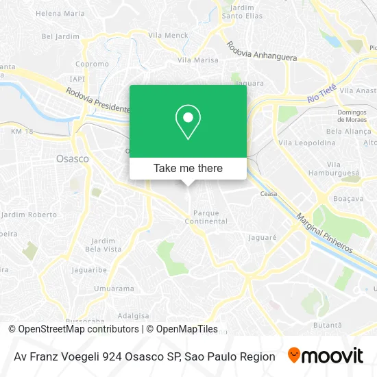 Av  Franz Voegeli  924   Osasco   SP map