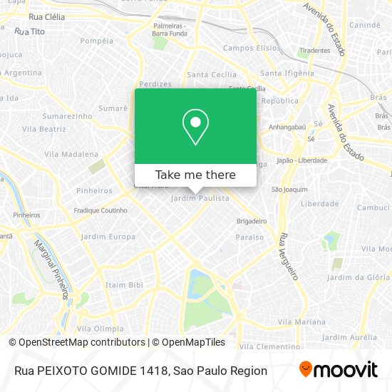 Mapa Rua PEIXOTO GOMIDE 1418