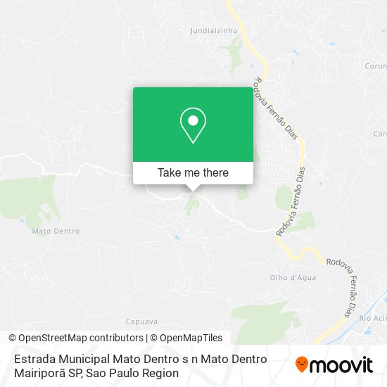 Mapa Estrada Municipal Mato Dentro  s n   Mato Dentro   Mairiporã   SP