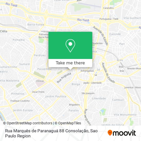 Mapa Rua Marquês de Paranaguá 88   Consolação