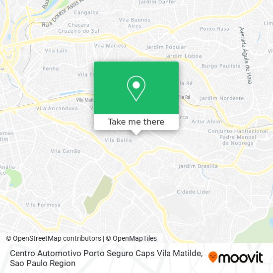 Mapa Centro Automotivo Porto Seguro Caps Vila Matilde
