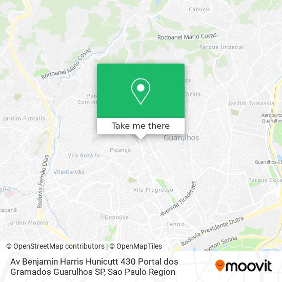 Mapa Av  Benjamin Harris Hunicutt  430   Portal dos Gramados  Guarulhos   SP