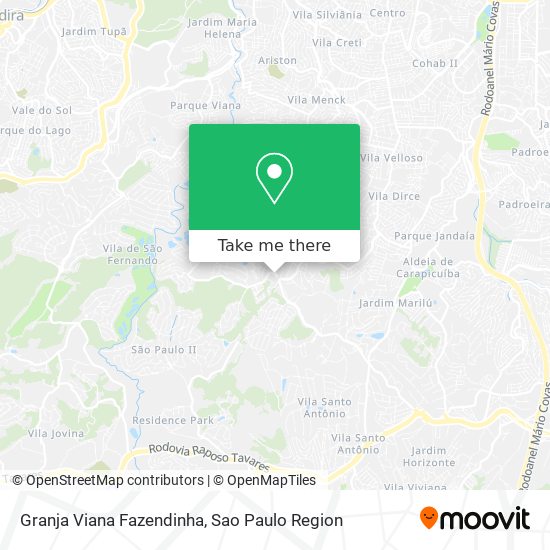 Granja Viana  Fazendinha map