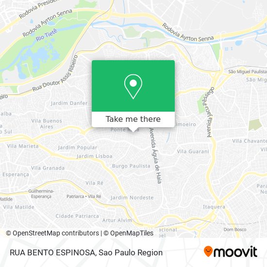 Mapa RUA BENTO ESPINOSA