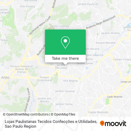 Mapa Lojas Paulistanas Tecidos Confecções e Utilidades