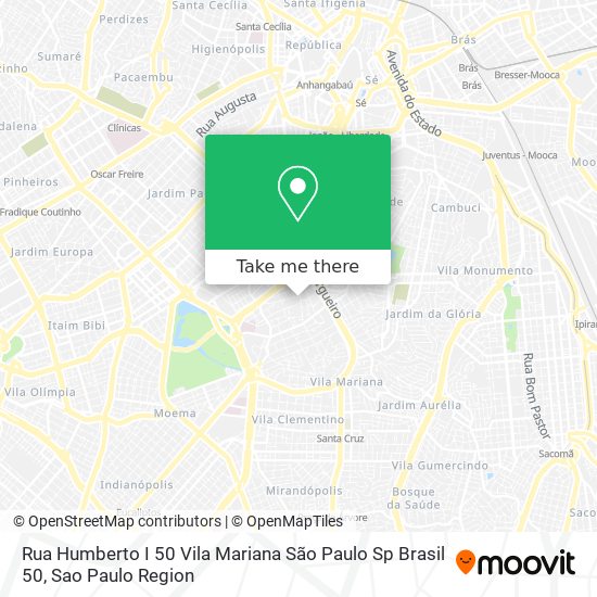 Mapa Rua Humberto I  50   Vila Mariana  São Paulo   Sp  Brasil 50