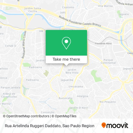 Rua Artelinda Ruggeri Daddato map