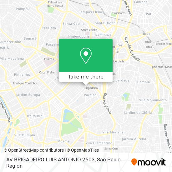 Mapa AV BRIGADEIRO LUIS ANTONIO  2503