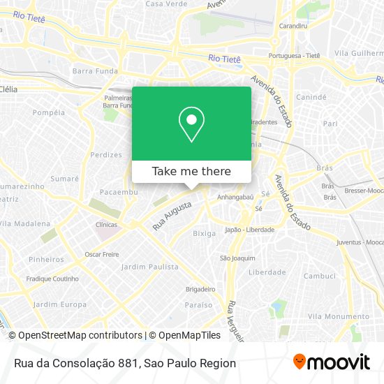 Rua da Consolação 881 map