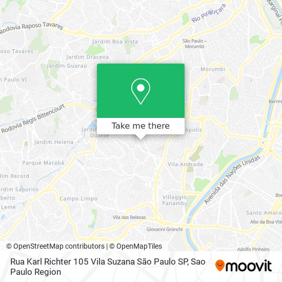 Mapa Rua Karl Richter  105   Vila Suzana   São Paulo   SP