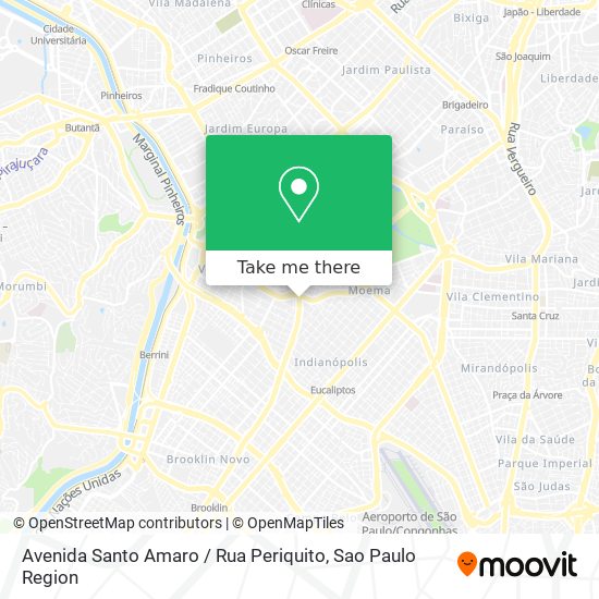 Mapa Avenida Santo Amaro / Rua Periquito