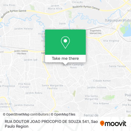 RUA DOUTOR JOAO PROCOPIO DE SOUZA 541 map