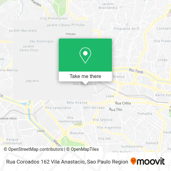 Rua Coroados  162   Vila Anastacio map