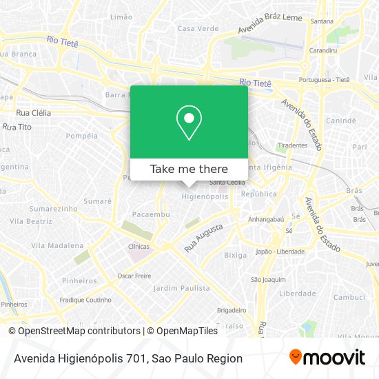 Mapa Avenida Higienópolis 701