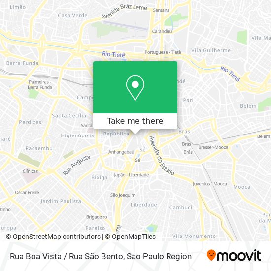 Mapa Rua Boa Vista / Rua São Bento