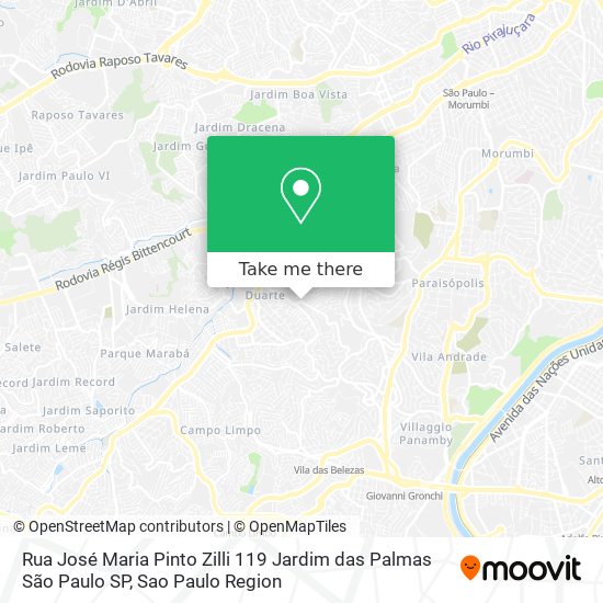 Rua José Maria Pinto Zilli  119   Jardim das Palmas   São Paulo   SP map