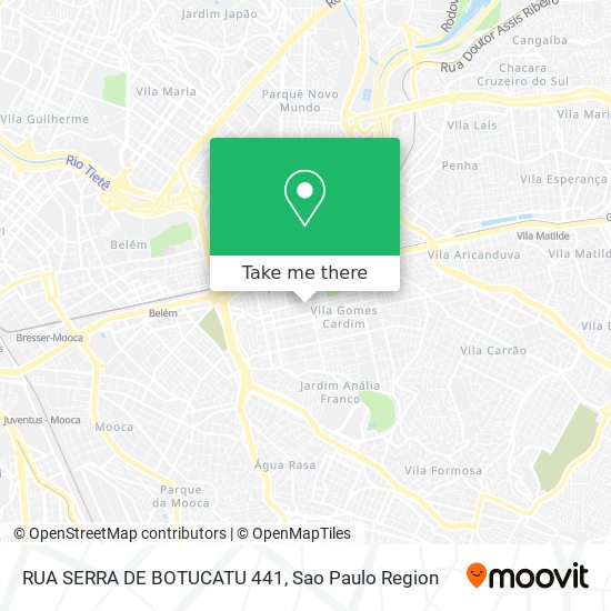 Mapa RUA SERRA DE BOTUCATU 441