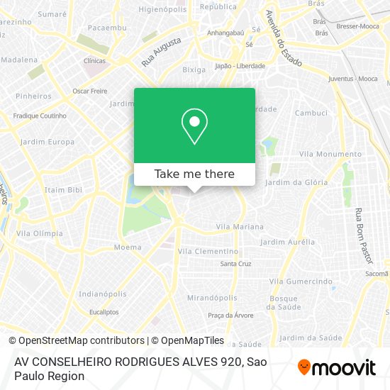 AV CONSELHEIRO RODRIGUES ALVES 920 map