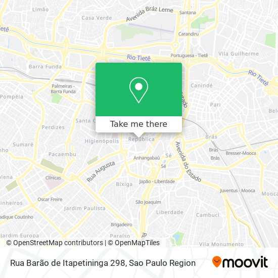 Mapa Rua Barão de Itapetininga 298