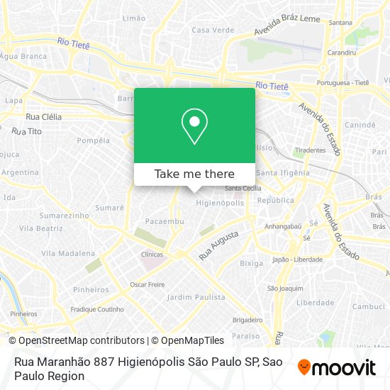 Mapa Rua Maranhão  887   Higienópolis   São Paulo   SP