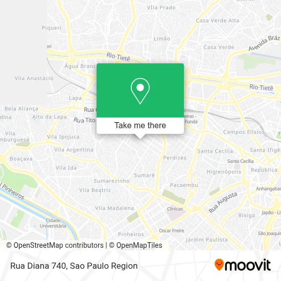 Rua Diana 740 map