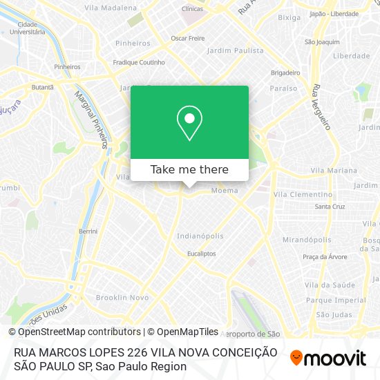 Mapa RUA  MARCOS LOPES 226 VILA NOVA CONCEIÇÃO  SÃO PAULO SP