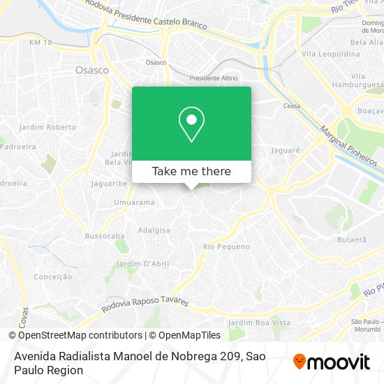 Mapa Avenida Radialista Manoel de Nobrega 209