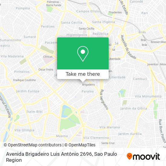 Mapa Avenida Brigadeiro Luis Antônio 2696
