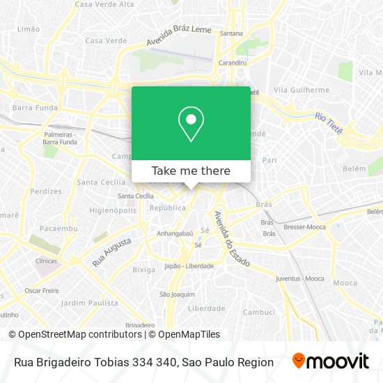 Mapa Rua Brigadeiro Tobias 334 340