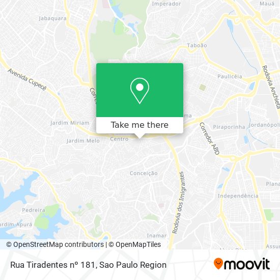 Mapa Rua Tiradentes nº 181