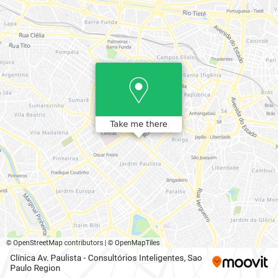 Mapa Clínica Av. Paulista - Consultórios Inteligentes