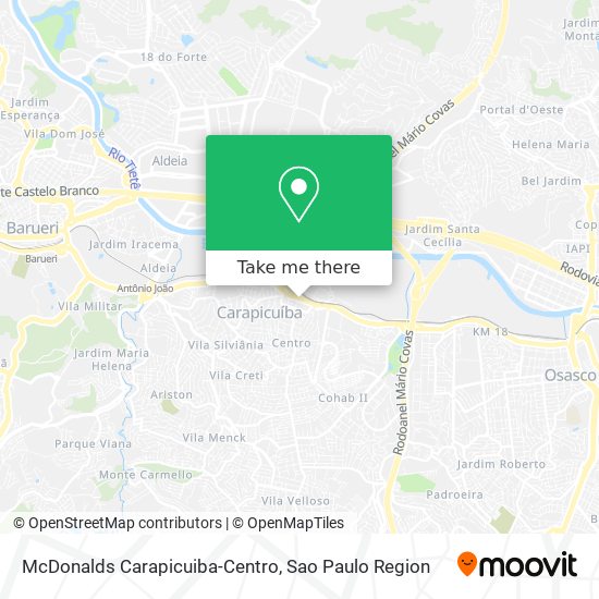 Mapa McDonalds Carapicuiba-Centro
