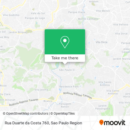 Mapa Rua Duarte da Costa 760