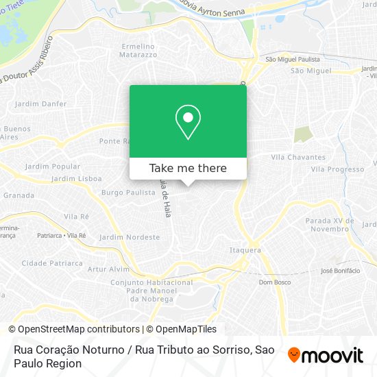 Mapa Rua Coração Noturno / Rua Tributo ao Sorriso