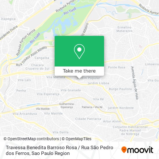 Mapa Travessa Benedita Barroso Rosa / Rua São Pedro dos Ferros