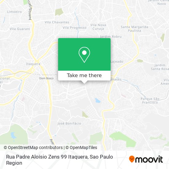 Mapa Rua Padre Aloísio Zens  99 Itaquera