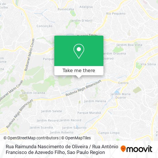 Mapa Rua Raimunda Nascimento de Oliveira / Rua Antônio Francisco de Azevedo Filho