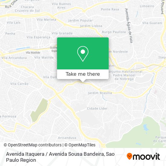 Mapa Avenida Itaquera / Avenida Sousa Bandeira