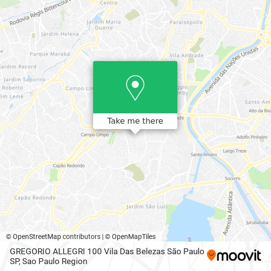 GREGORIO ALLEGRI  100   Vila Das Belezas   São Paulo   SP map