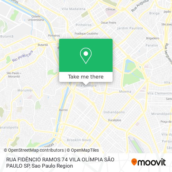 Mapa RUA FIDÊNCIO RAMOS  74 VILA OLÍMPIA  SÃO PAULO SP