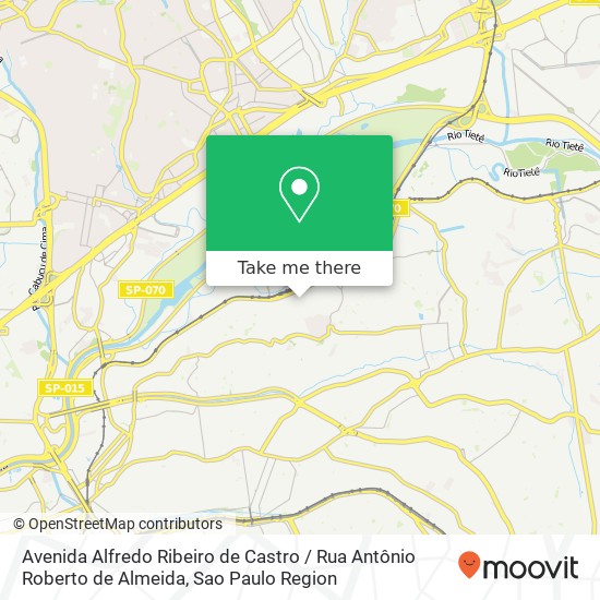 Mapa Avenida Alfredo Ribeiro de Castro / Rua Antônio Roberto de Almeida