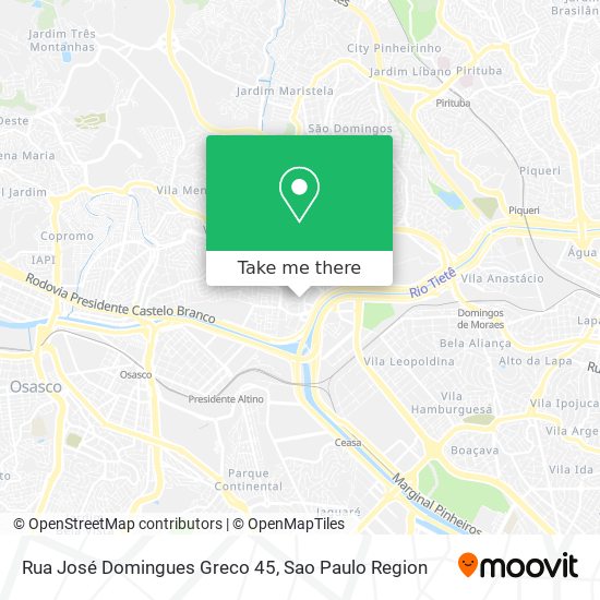 Mapa Rua José Domingues Greco 45