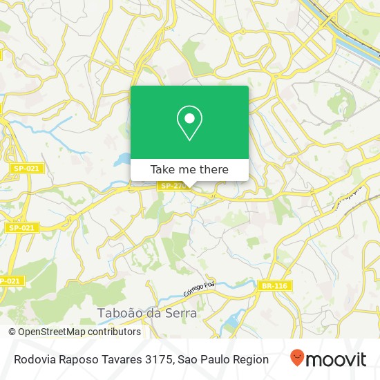 Rodovia  Raposo Tavares 3175 map