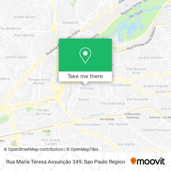 Mapa Rua Maria Teresa Assunção 349